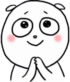 🙏 panda, carino, implorante, dispiaciuto, cartone animato, animale, kawaii telegram sticker