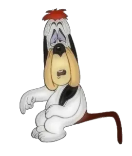 😱 Droopy Desenho animado, Cachorro, Triste, Caído, Clássico whatsapp sticker