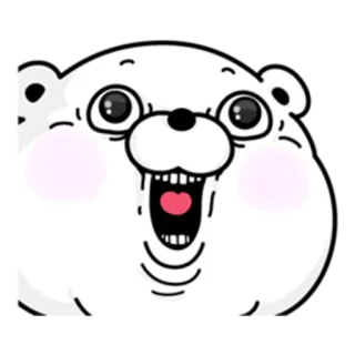 😲 медведь, мультик, смешной, белый медведь, выражение whatsapp sticker
