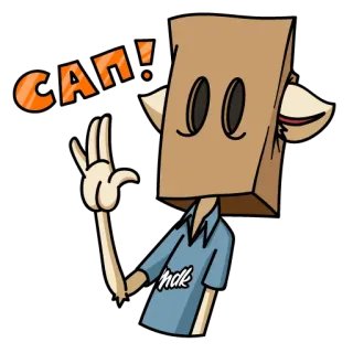 😲 САП! Cartone animato, Sacchetto di carta, Saluto, Russo, SAP telegram sticker