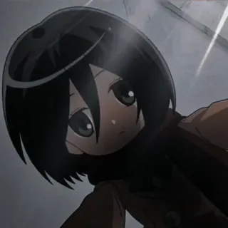 🧣 Mikasa Ackerman Attack on Titan 动漫, Q版, 进击的巨人, 三笠·阿克曼, 角色 telegram sticker