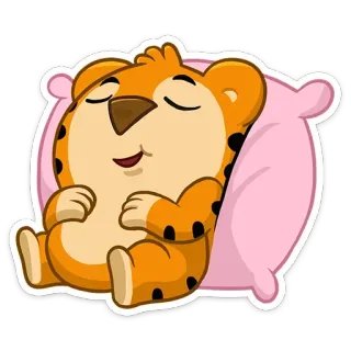😴 animal, dessin animé, sommeil, oreiller, mignon, détendu, illustration, autocollant telegram sticker