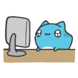 🤩 gatto, computer, carino, animato, kawaii telegram sticker