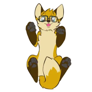 🐾 fox, animal, cartoon, glasses, furry, cute telegram sticker