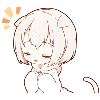 😌 Animé, Chat, Chibi, Mignon, Dessin animé, Kawaii, Manga telegram sticker