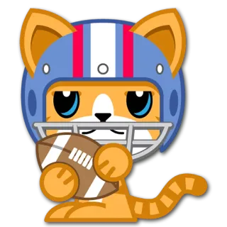 🏉 Katze, Fußball, Tier, Helm, Sport whatsapp sticker