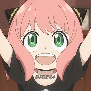 😇 DIGE44 anime, ragazza, capelli rosa, cartone animato telegram sticker