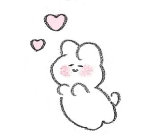💭 imut, kelinci, hati, binatang, kawaii, stiker telegram sticker