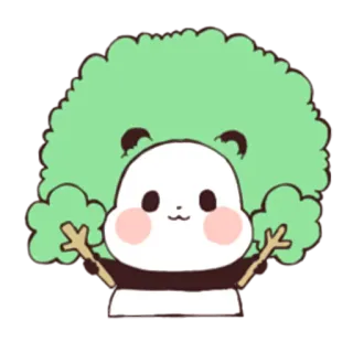 🌳 Panda, Schattig, Dier, Boom, Sticker, Cartoon telegram sticker