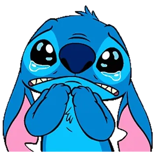 🥺 Stitch Lilo & Stitch buồn, khóc, xanh dương, disney, hoạt hình telegram sticker