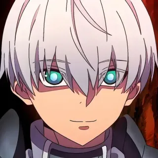 🙂 Anime, Charakter, Weiße Haare, Aquamarinfarbene Augen, Anime Junge telegram sticker