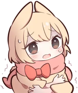 😨 애니메이션, 만화, 카와이, 귀여운, 무서운, 불안한 telegram sticker