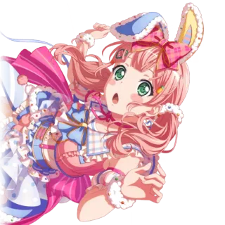 🦩 สาวอนิเมะ, หูกระต่าย, น่ารัก, ไอดอล, ผมสีชมพู, การ์ตูน telegram sticker