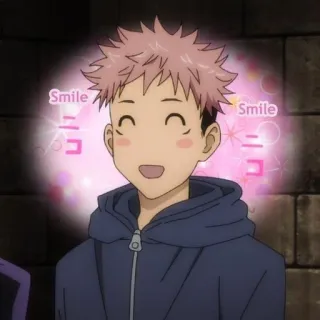 🌟 Smile Smile Anime, Sourire, Personnage, Mignon, Rose, Sweat à capuche telegram sticker
