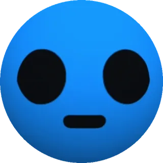 😐 синий, круг, эмодзи, простой, лицо, минималистичный telegram sticker