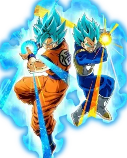 🤝 Goku Dragon Ball Anime, Dragon Ball, Goku, Vegeta, Super Saiyajin, blaue Haare, Kampf, Kraft telegram sticker
