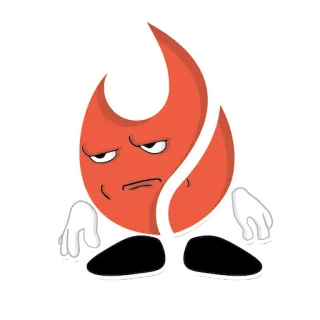😧 Dessin animé, Flamme, Feu, Personnage, Colère, Émotion, Animé telegram sticker