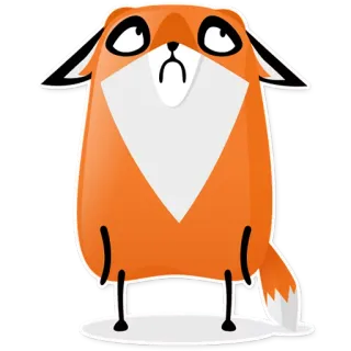 🙁 volpe, animale, cartoni animati, adesivo whatsapp sticker