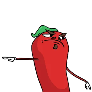 👈 고추, 만화, 음식, 채소, 가리키는 telegram sticker