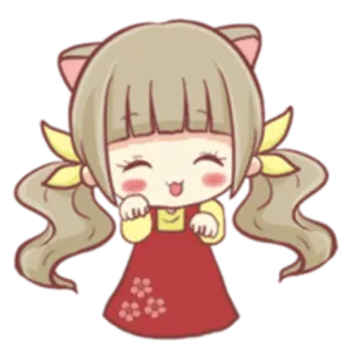 😸 девушка кошка, аниме, каваий, милый, мультфильм, ушки telegram sticker