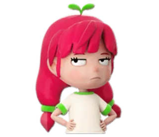 😒 Dessin animé, Personnage, Fille, En colère, Frustré(e), Déçu(e), Mignon(ne) whatsapp sticker