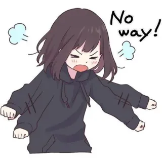♥ No way! anime, angry, no way, cartoon, girl, frustrated telegram sticker
