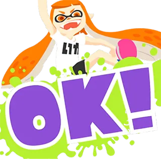 😄 OK! splatoon, ок, стикер, инклинг whatsapp sticker