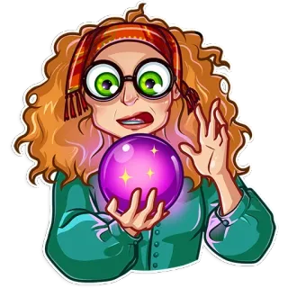 🔮 thầy bói, nhà ngoại cảm, quả cầu pha lê, phép thuật, bói toán, phù thủy, nhà tiên tri telegram sticker