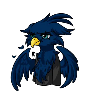 😾 bird, griffin, animal, creature, fantasy, eagle, blue, yellow telegram sticker