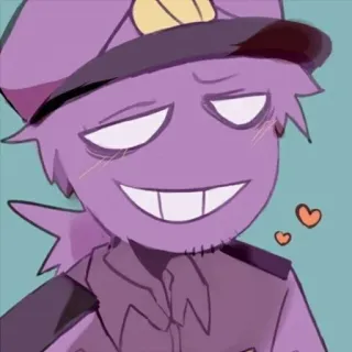 💖 William Afton Five Nights at Freddy's paarse man, schurk, videogame, horror telegram sticker