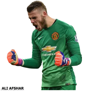 ⚽ ALI'AFSHAR sepak bola, manchester united, penjaga gawang, olahraga, sepak bola telegram sticker