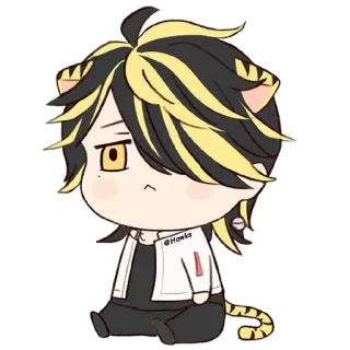 ☹️ @Hawks Anime, Hổ, Chibi, Hoạt hình telegram sticker