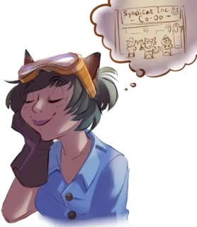 ☺️ Syndicat Inc. Co-Op Dibujo animado, Gato, Animal, Antropomórfico, Sueño, Cooperativo, Negocios whatsapp sticker