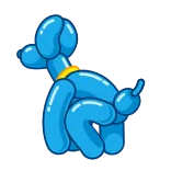 💩 Luftballontier, Hund, Luftballon, blau whatsapp sticker