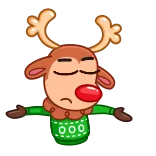 🤷‍♂️ 순록, 물음표, 혼란스러움, 크리스마스, 만화 telegram sticker
