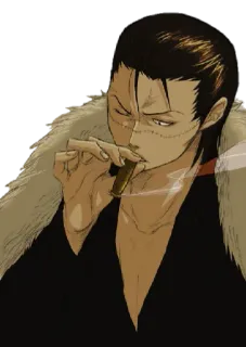 🚬 บุหรี่, สูบบุหรี่, ผู้ชาย, อนิเมะ, การ์ตูน telegram sticker