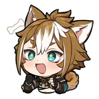 🦴 Gorou Genshin Impact Anime, Hund, Süß, Videospiel, Charakter, Genshin Impact whatsapp sticker