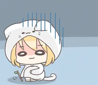 😒 Anime, Chibi, Mignon, Nerveux, Kawaii, Personnage, Phoque telegram sticker