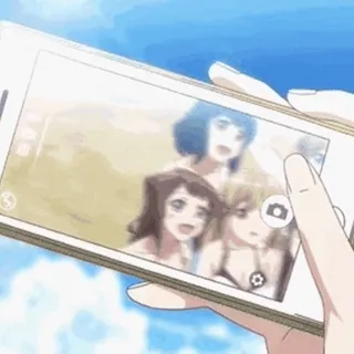 🤳 anime, selfie, phone, group telegram sticker