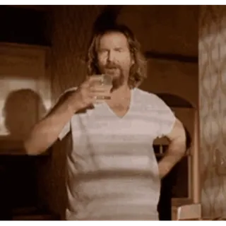 😮 The Dude The Big Lebowski film, jeff bridges, cocktail, movie, white russian telegram sticker