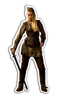 💃 Lagertha Vikings 바이킹, 검, 전사, 라게르타, 여자, 방패 여전사 telegram sticker