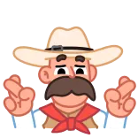 🤞 Ковбой, Вестерн, Мультфильм, Жест, Персонаж whatsapp sticker