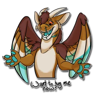 💑 Want to hug me now? naga, peluk, kartun, sayap, berbulu telegram sticker
