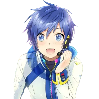 😃 Kaito Anime, Vocaloid, Nam, Tóc xanh, Nhân vật, Kaito telegram sticker