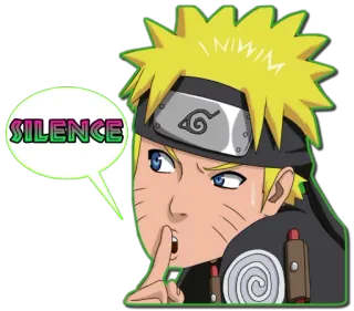 😒 Naruto SILENCE 애니메이션, 만화, 쉿, 조용, 입에 손가락, 침묵, 나루토 telegram sticker