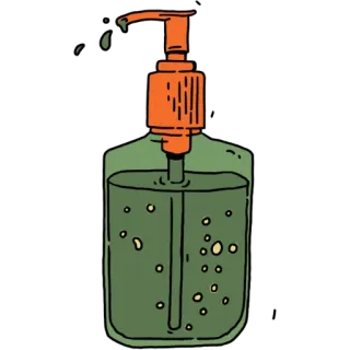 🧼 álcool gel, higiene, limpo, saúde, frasco, sanitização telegram sticker