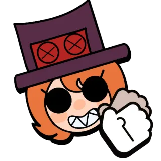 👏 cartoon, hoed, personage, meisje telegram sticker