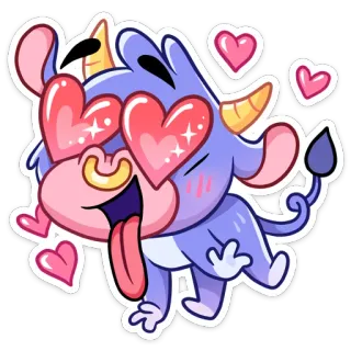 😍 Dibujos animados, Vaca, Amor, Corazones, Lindo, Emoji telegram sticker