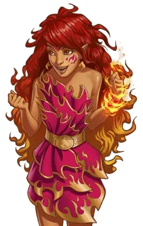 🔥 Feuer, Magie, Figur, Fantasy, Frau, Elf whatsapp sticker