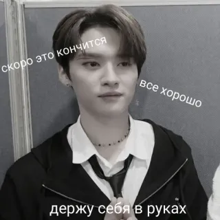😌 скоро это кончится
все хорошо
держу себя в руках russian, text, meme, portrait telegram sticker